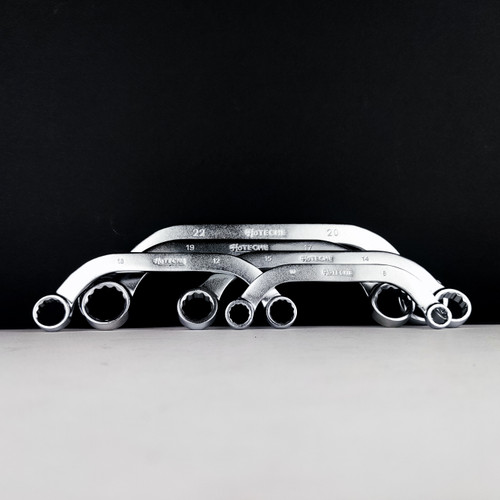 آچار دو سر رینگ - یو U شکل - فولادی - 5 عددی - سایز 8 تا 22 - برند اصلی Hoteche هوتچ (191007)