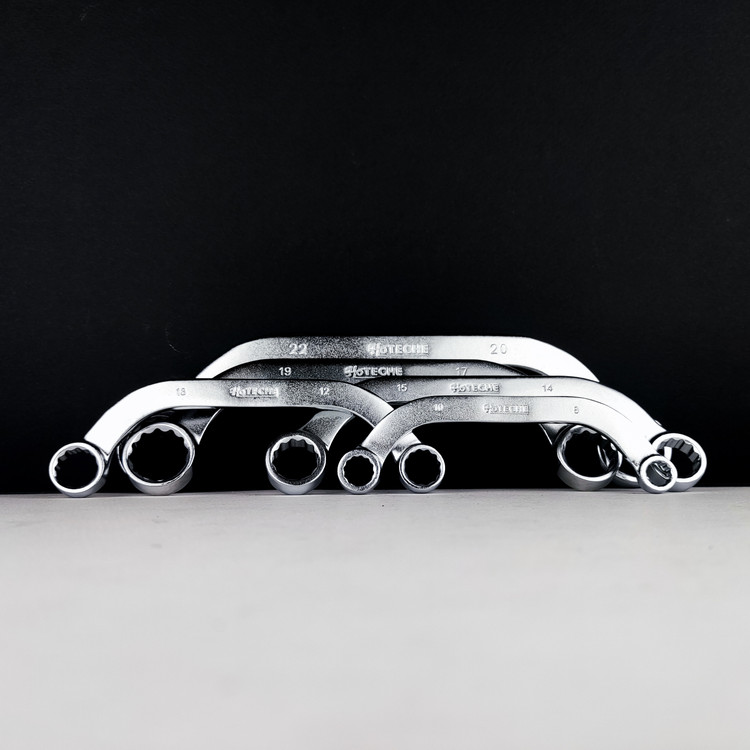 آچار دو سر رینگ - یو U شکل - فولادی - 5 عددی - سایز 8 تا 22 - برند اصلی Hoteche هوتچ (191007)