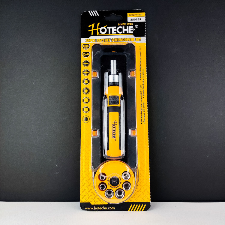 ست کله بکس و بیت پیچ گوشتی و دسته جغجغه 39 عددی 1.4 اینچ (هوتچ)(hoteche)(250939)