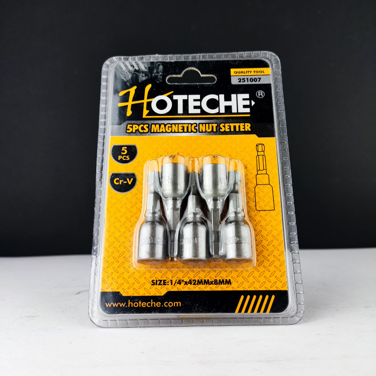 بکس سر دریلی - مغناطیسی - ست 5 عددی - 8 میلی متری- گردن کوتاه (هوتچ)(Hoteche)(251007)