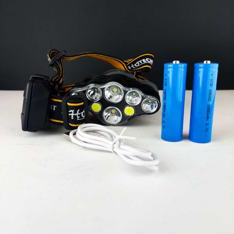 چراغ پیشانی - کوهنوردی- 8 لامپ - قابل شارژ - 4400 میلی آمپری (440007)(هوتچ)(Hoteche)