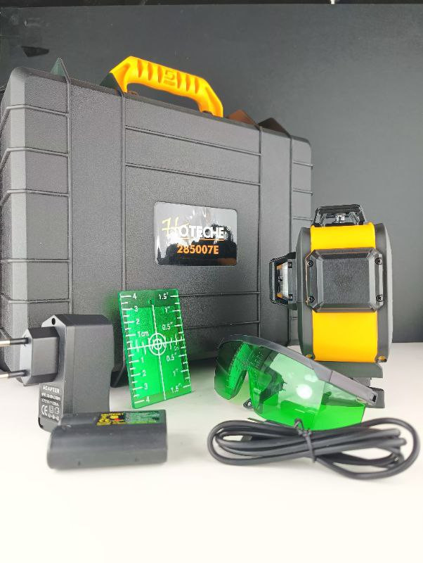 تراز لیزری 12 خط سه بعدی 3D نور سبز - ضد آب - خود تراز - برند اصلی Hoteche هوتچ (285007)