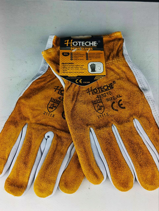 دستکش کار و جوشکاری چرم و پوست بز درایو- تک سایز XL - برند اصلی Hoteche هوتچ (433210)