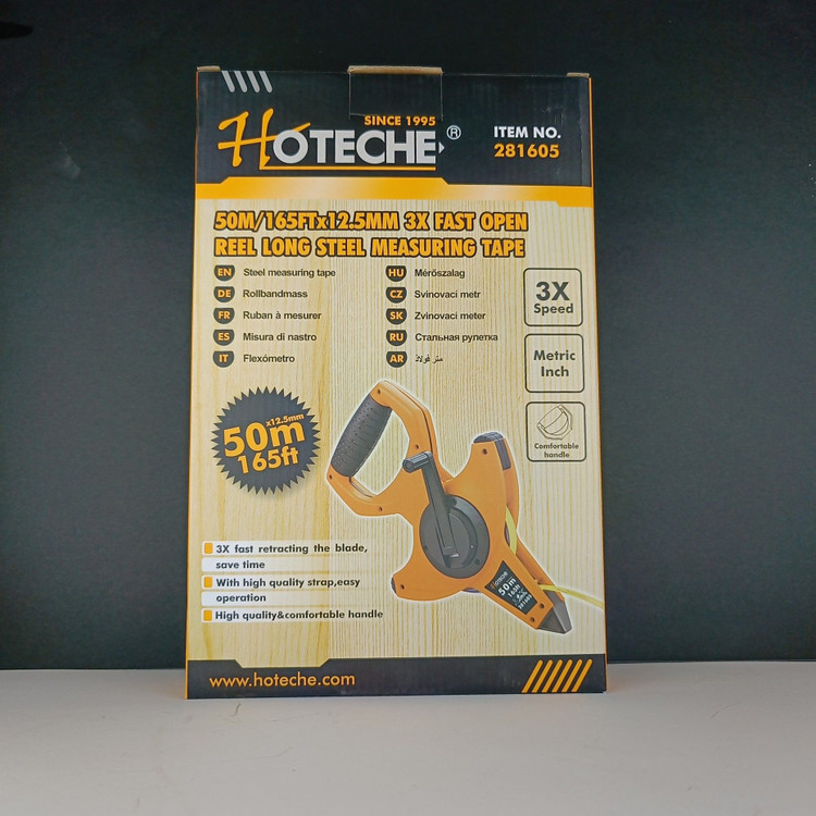 متر صنعتی و مهندسی - 50 متری فلزی - فوق حرفه ای - بدنه پلاستیک فشرده با بهترین کیفیت - برند اصلی Hoteche هوتچ (281605)