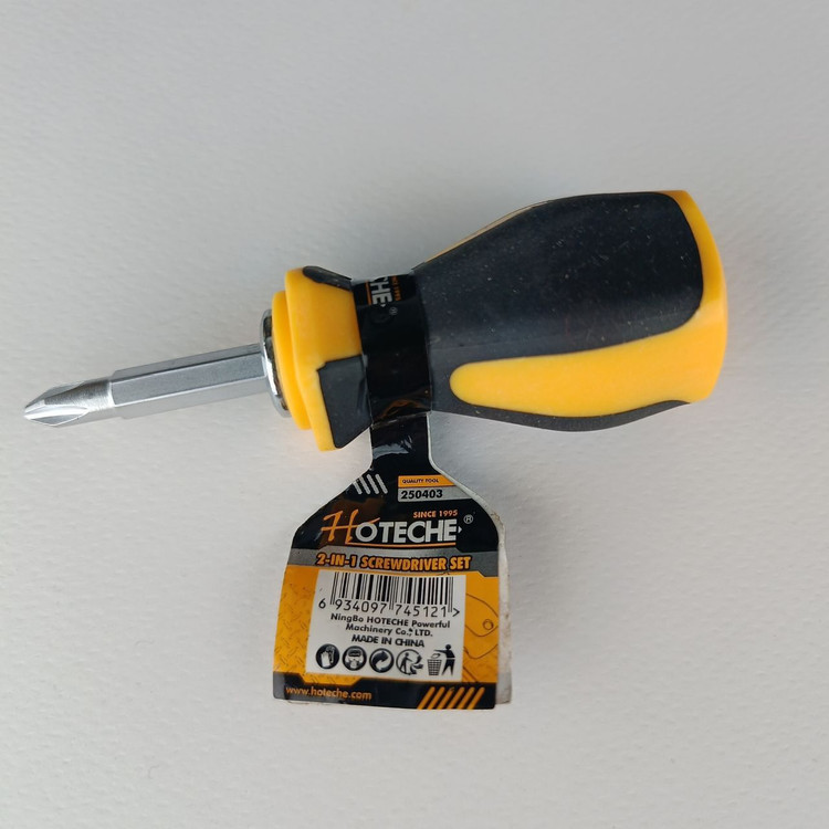 پیچ گوشتی مچی 2 سر (چهار سوم - دوسوم ) فولادی با روکش نیکل - برند اصلی Hoteche هوتچ (250403)