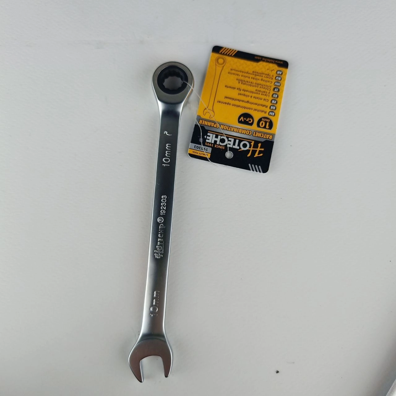 آچار یکسر رینگ جغجغه و یکسر تخت با روکش نیکل سایز 10 _ برند اصلیHotecheهوتچ(192303)