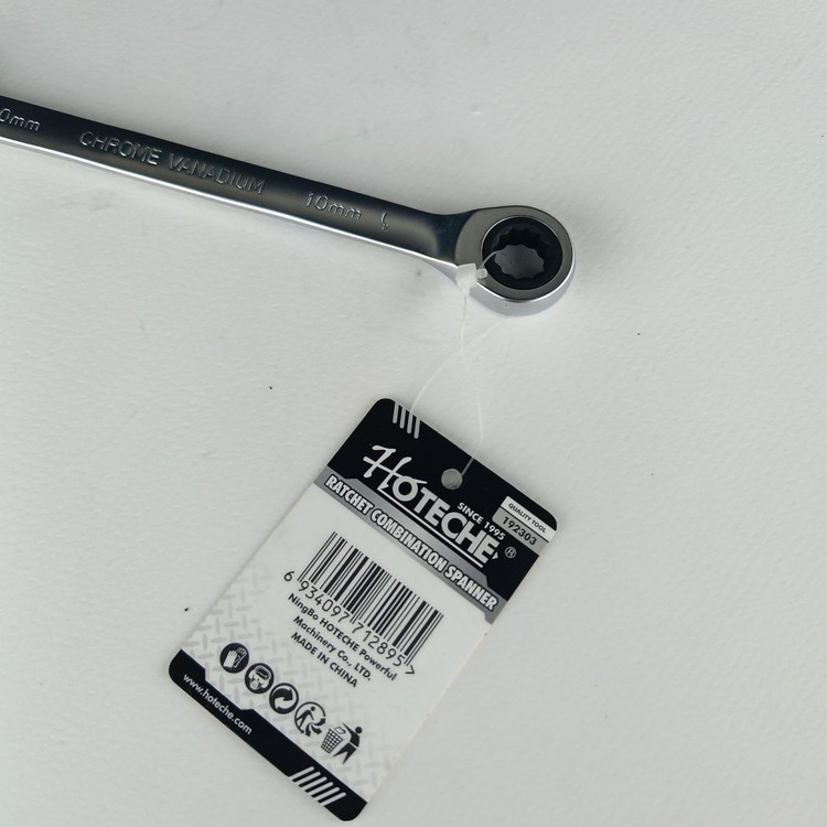 آچار یکسر رینگ جغجغه و یکسر تخت با روکش نیکل سایز 10 _ برند اصلیHotecheهوتچ(192303)