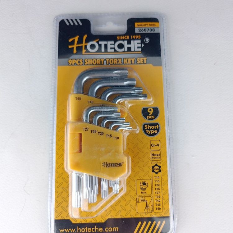 ست 9 عددی آچار ستاره ای دسته کوتاه از سایز 10 تا 50 - برند اصلیHotecheهوتچ(260708)