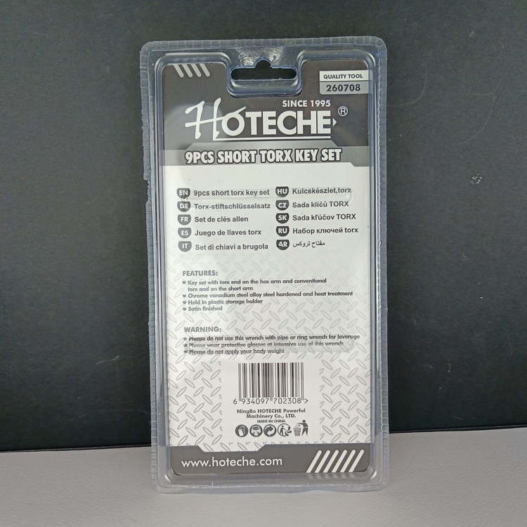 ست 9 عددی آچار ستاره ای دسته کوتاه از سایز 10 تا 50 - برند اصلیHotecheهوتچ(260708)