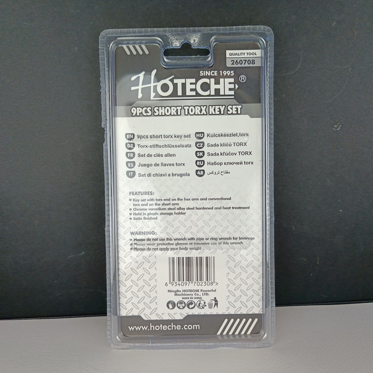 ست 9 عددی آچار ستاره ای دسته کوتاه از سایز 10 تا 50 - برند اصلیHotecheهوتچ(260708)