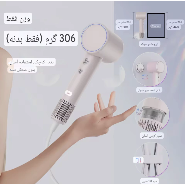 سشوار یونی حرفهای با قدرت 1500 وات برند ANLAN