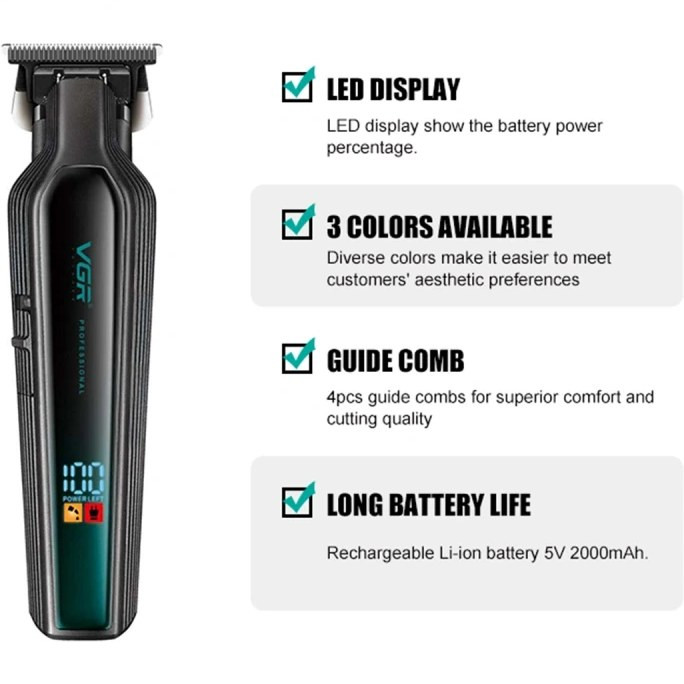 ماشین اصلاح موی سر و صورت شارژی وی جی ار مدل V-930